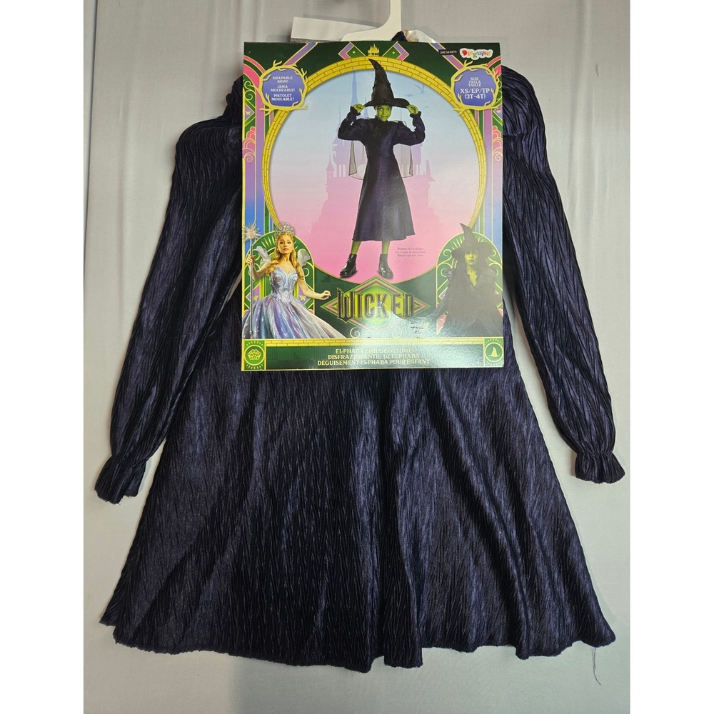 Disguise Wicked Elphaba Child Costume Dress Hat Cape Set XS 3T-4T New